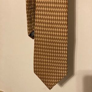 Stafford Mens Neck Tie Gold & Brown 100% Imported Silk New With Tag